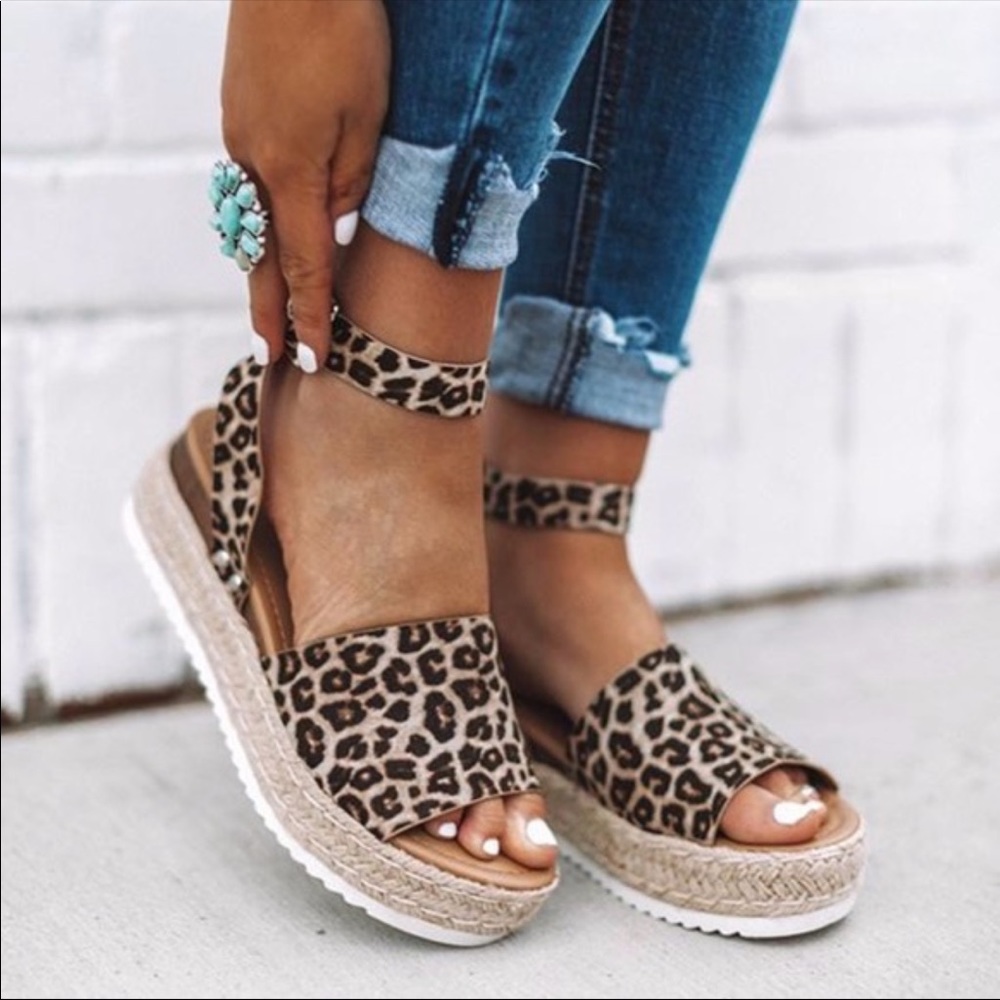 LAST 1❗️Platform Espadrille Sandals- ANIMAL
